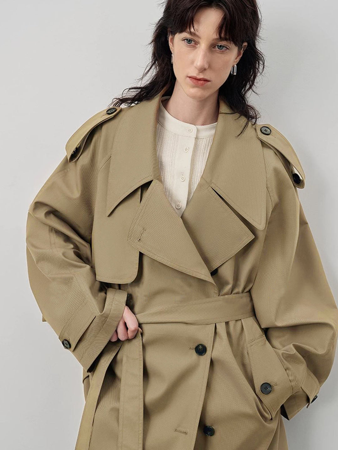 Trench Oversize Ceinturé | Beige | Élégance Intemporelle