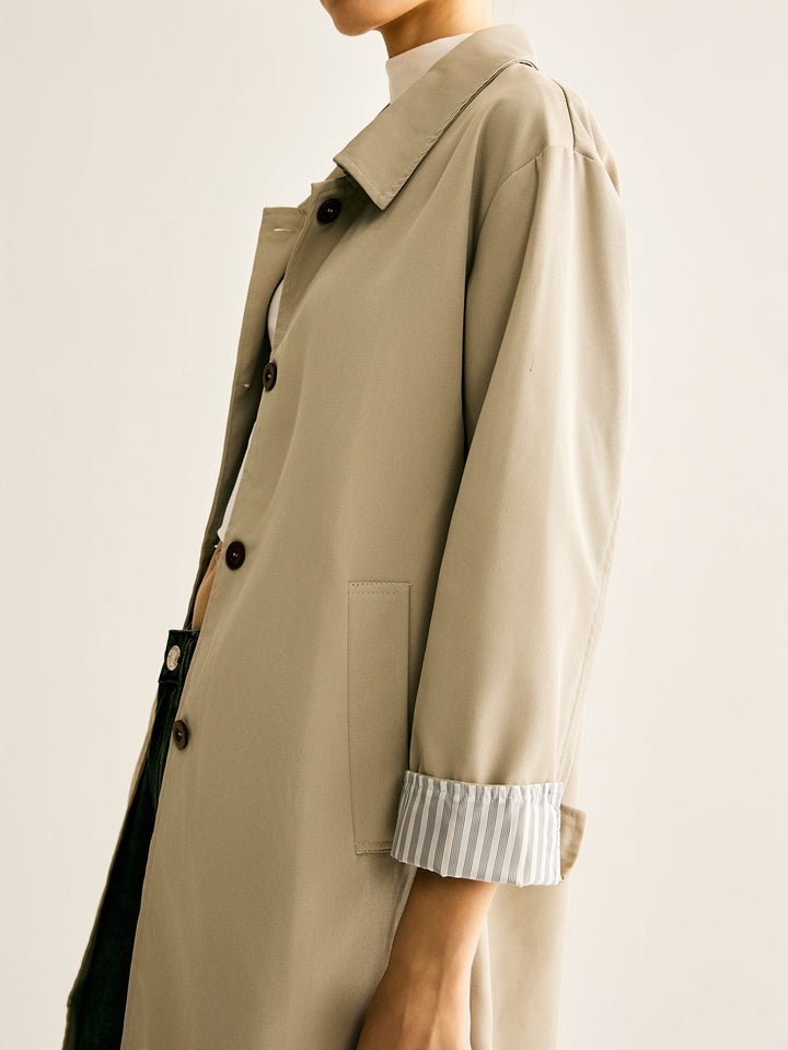 Trench-Coat Léger | Élégance Intemporelle | Coupe Longue et Fluide