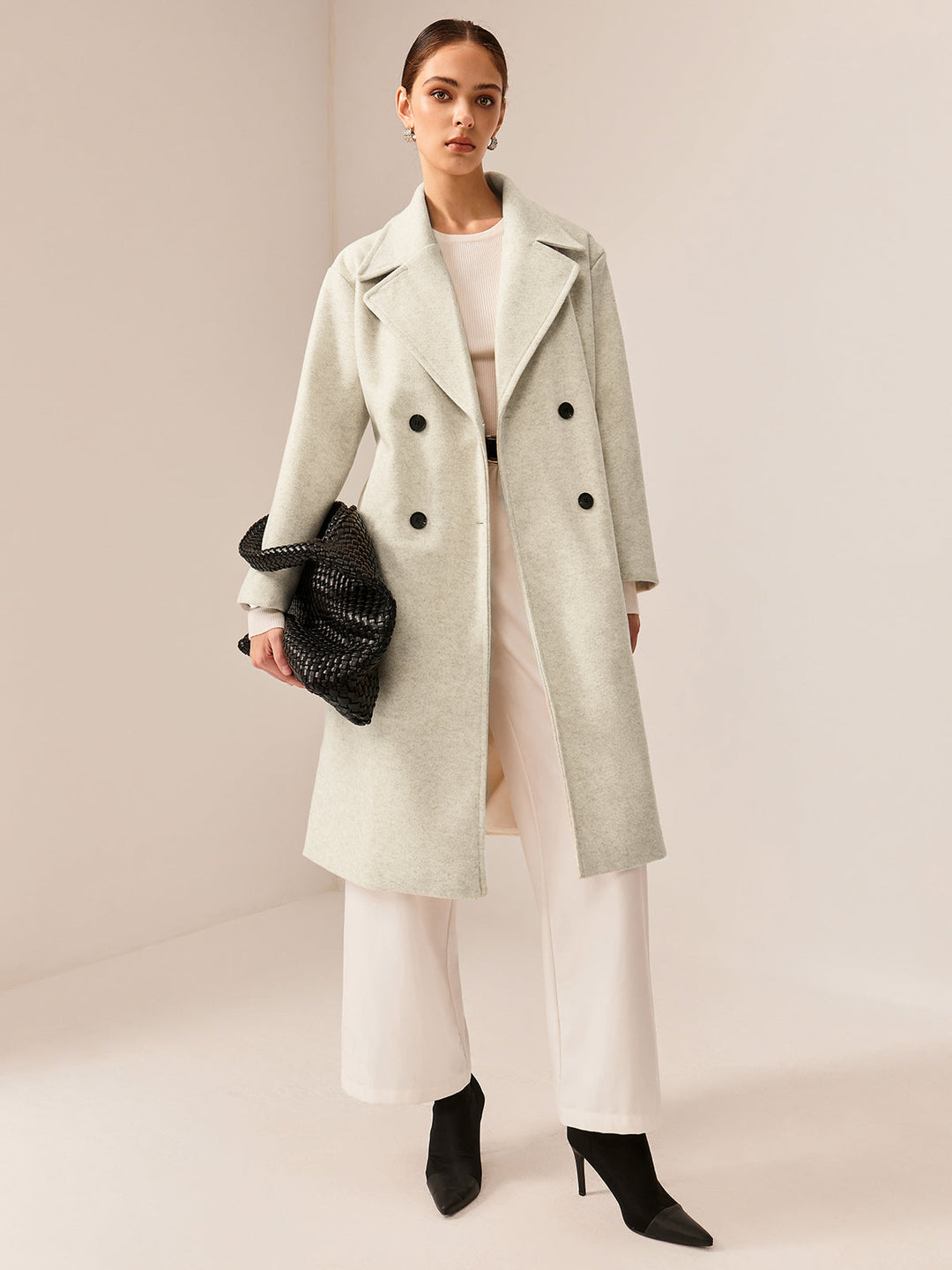Trench Long Blanc Cassé | Élégance Classique | Polyvalent et Chic