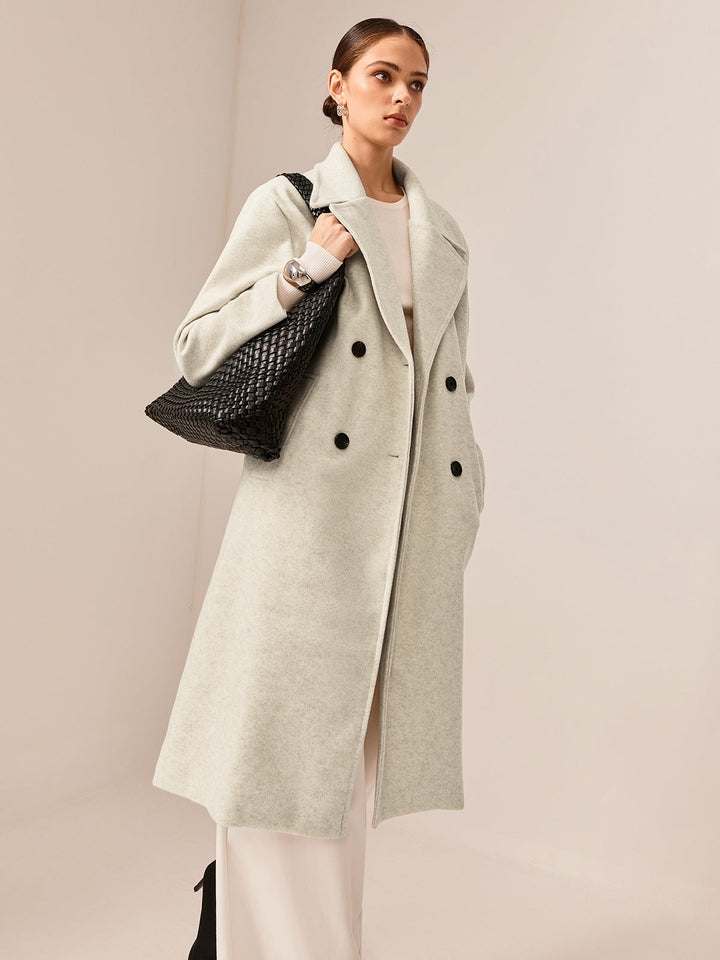 Trench Long Blanc Cassé | Élégance Classique | Polyvalent et Chic