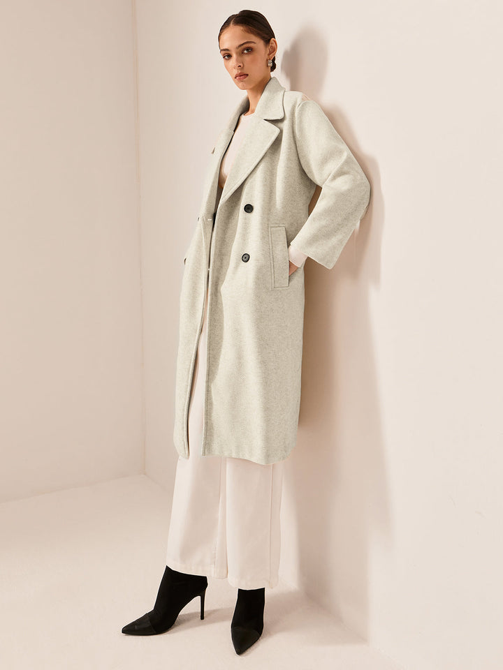 Trench Long Blanc Cassé | Élégance Classique | Polyvalent et Chic