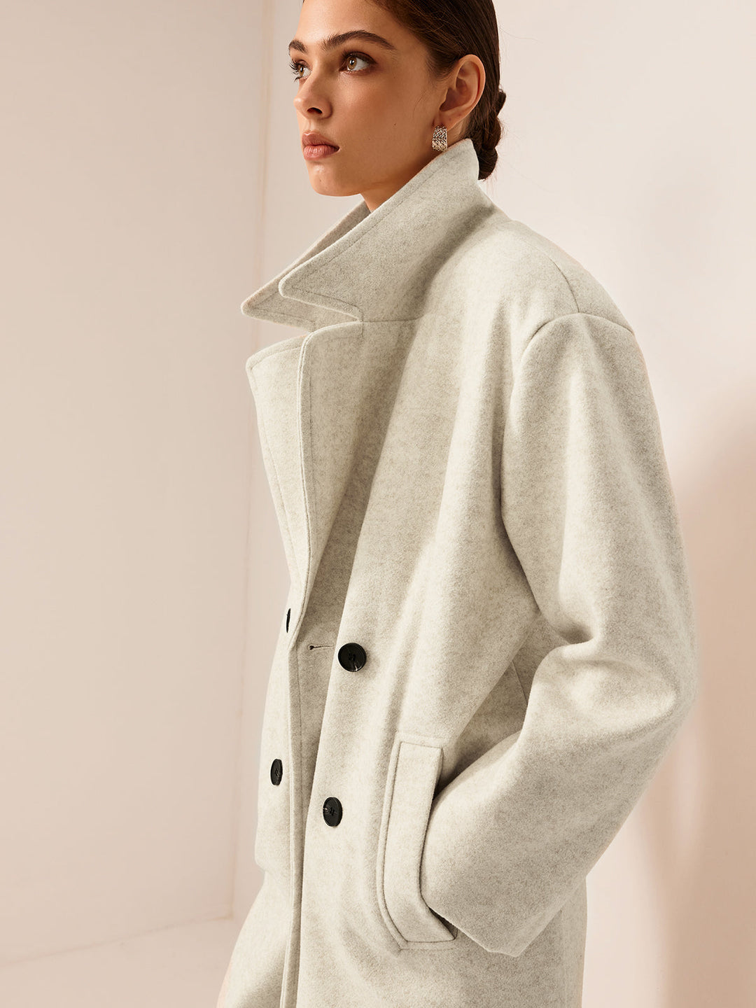 Trench Long Blanc Cassé | Élégance Classique | Polyvalent et Chic