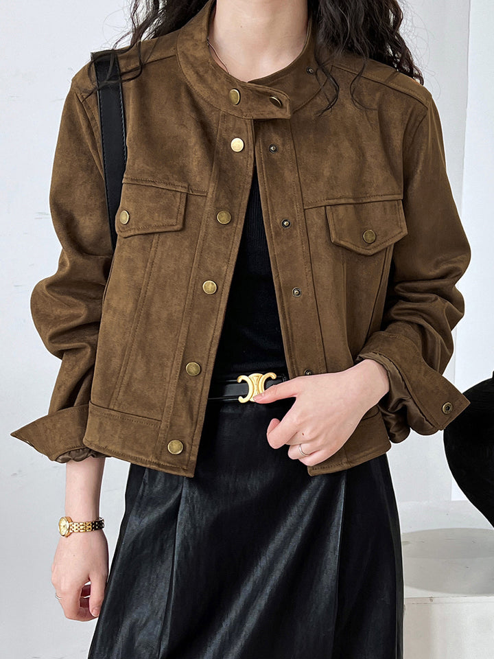 Veste Courte en Daim Synthétique | Tendance & Élégance Décontractée | Look Moderne
