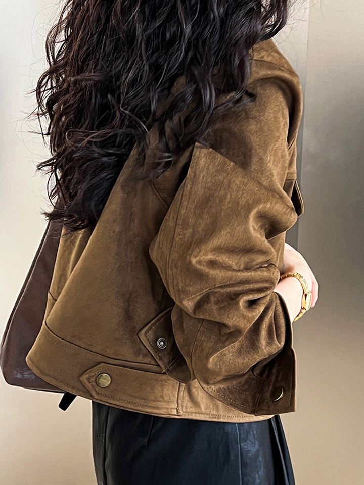 Veste Courte en Daim Synthétique | Tendance & Élégance Décontractée | Look Moderne