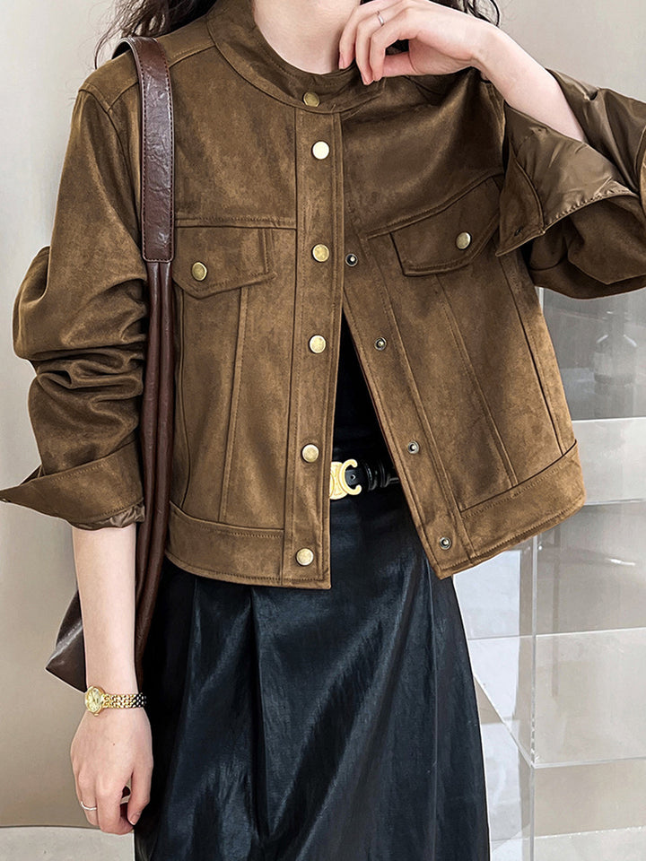 Veste Courte en Daim Synthétique | Tendance & Élégance Décontractée | Look Moderne