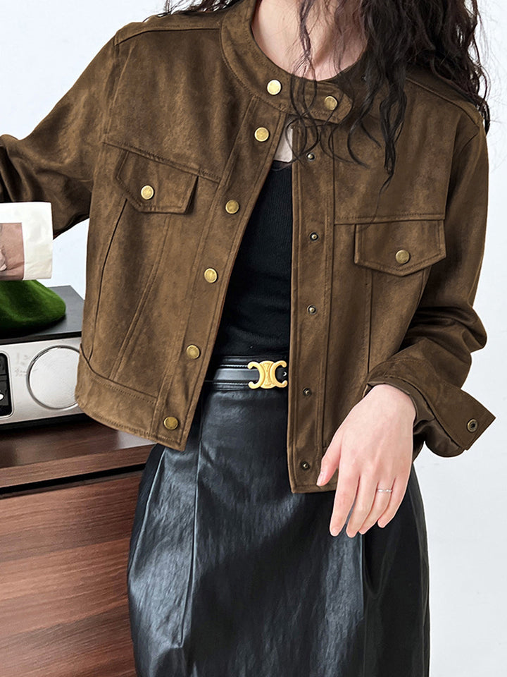 Veste Courte en Daim Synthétique | Tendance & Élégance Décontractée | Look Moderne