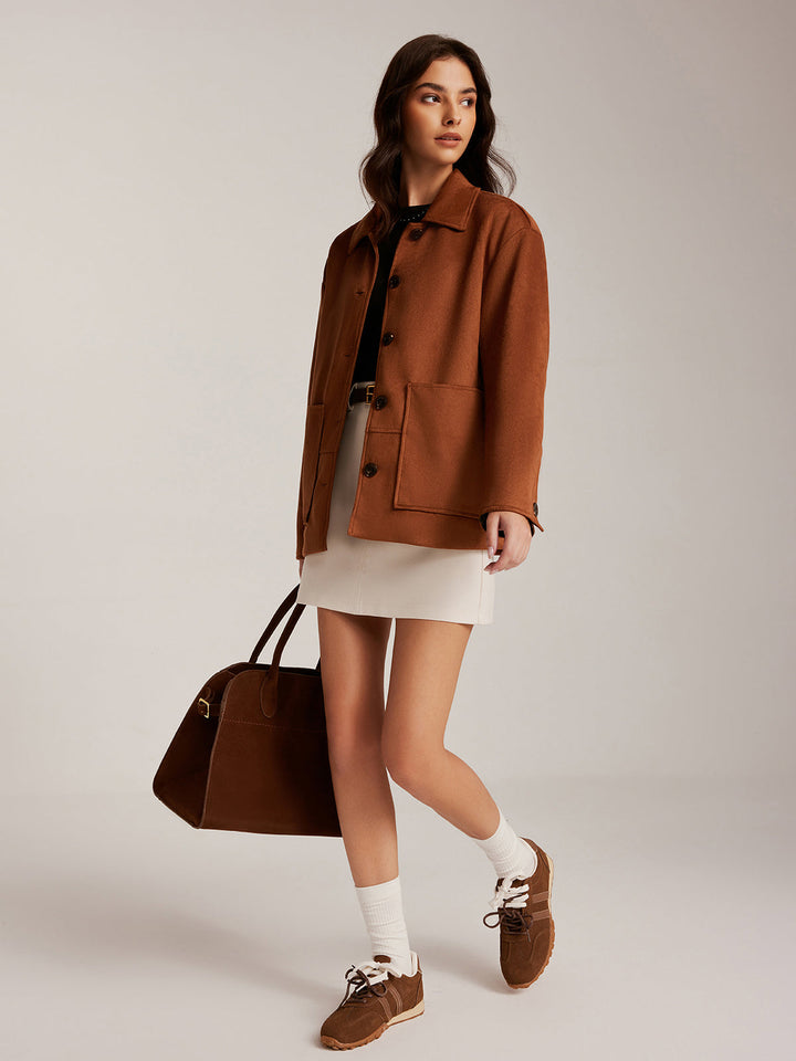 Veste Marron Caramel | Coupe Oversize | Look Élégant