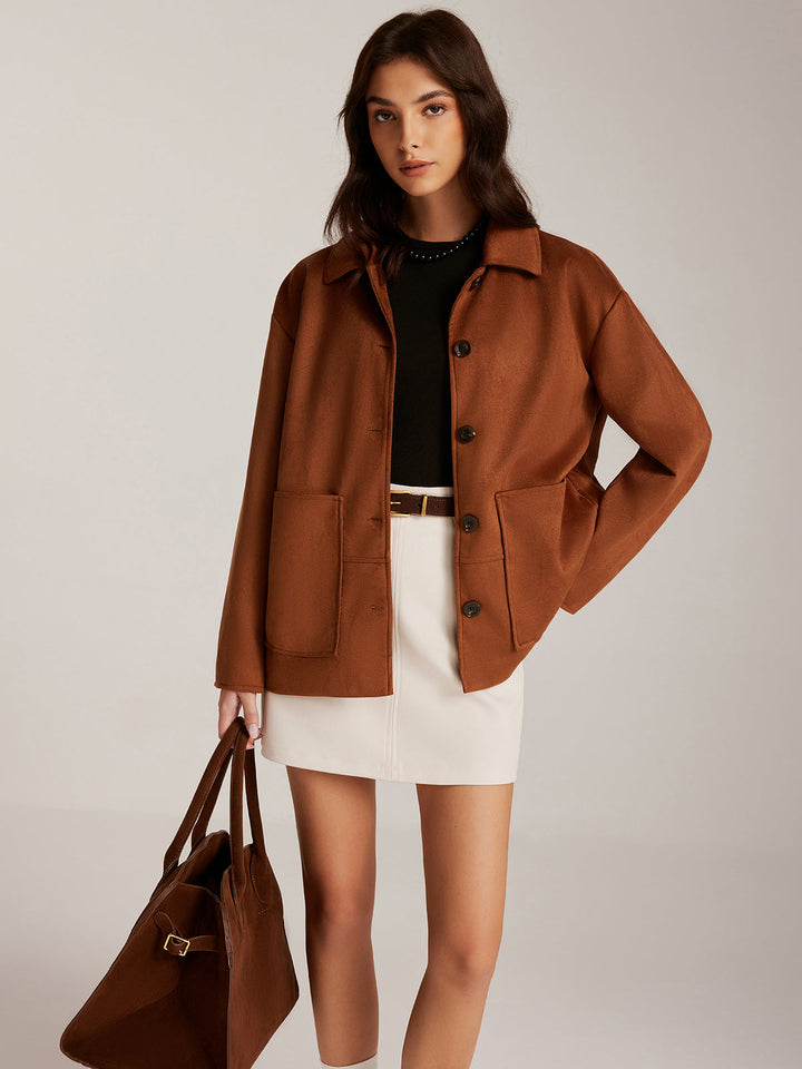 Veste Marron Caramel | Coupe Oversize | Look Élégant