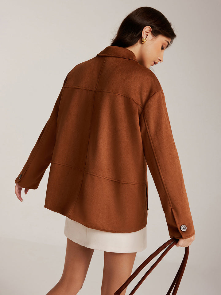 Veste Marron Caramel | Coupe Oversize | Look Élégant