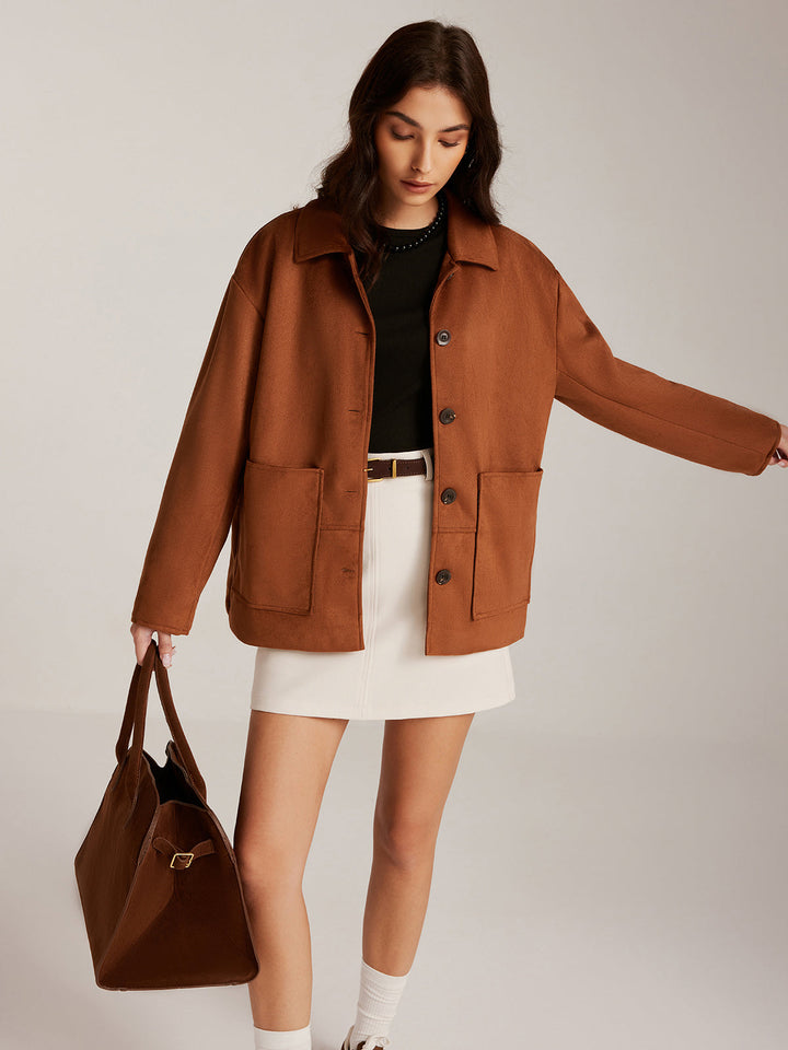 Veste Marron Caramel | Coupe Oversize | Look Élégant