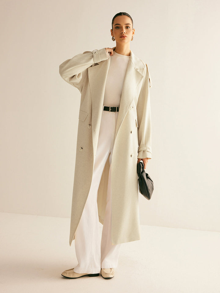 Trench Long Ceinturé | Élégant & Léger | Look Sophistiqué