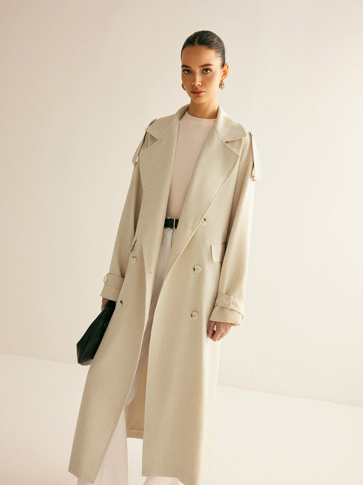 Trench Long Ceinturé | Élégant & Léger | Look Sophistiqué