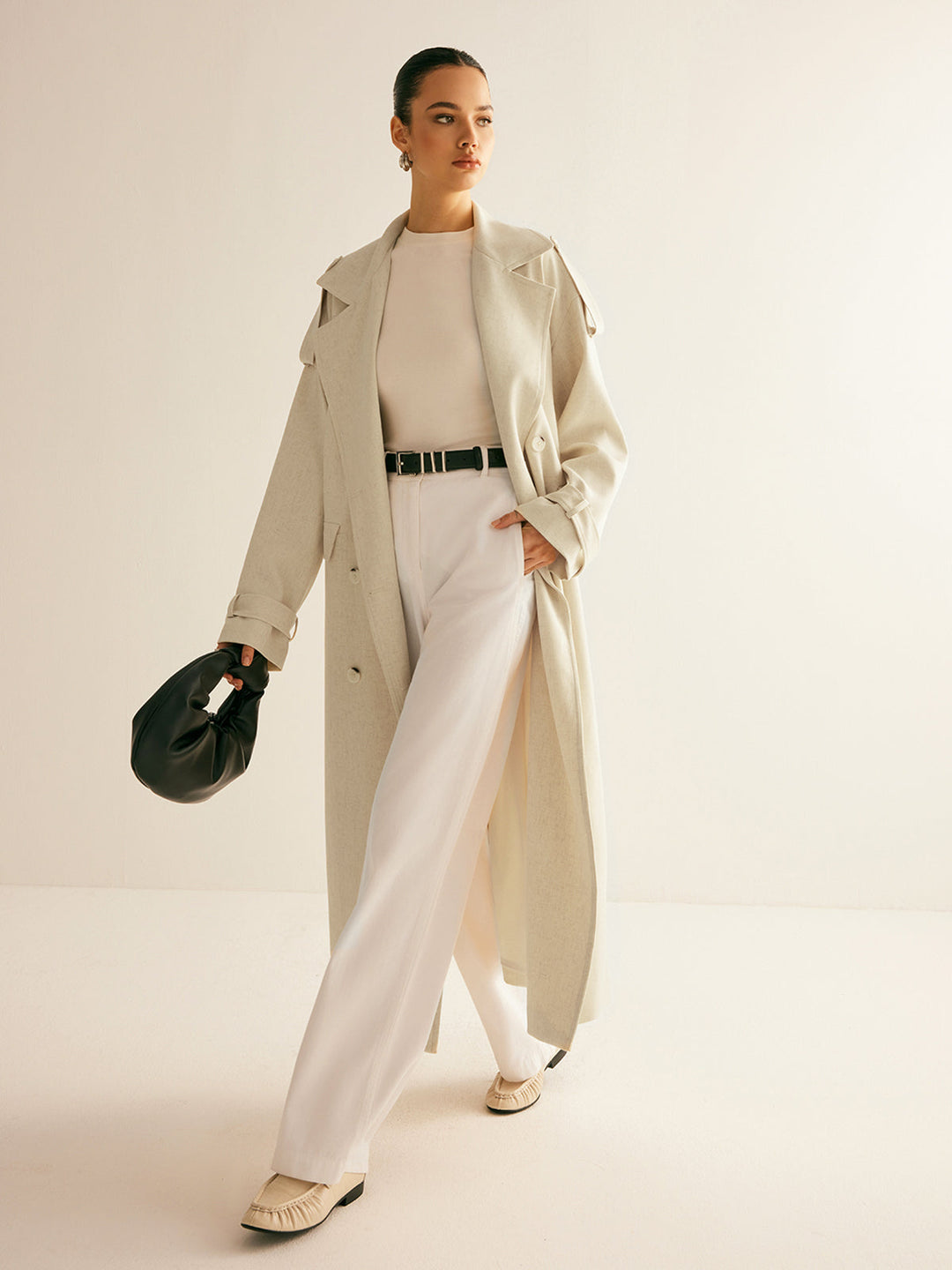 Trench Long Ceinturé | Élégant & Léger | Look Sophistiqué