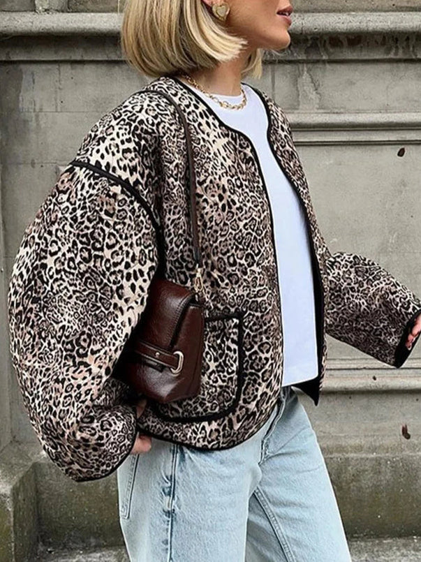 Veste Léopard Chic | Coupe Droite | Confort et Style