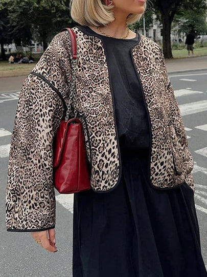Veste Léopard Chic | Coupe Droite | Confort et Style