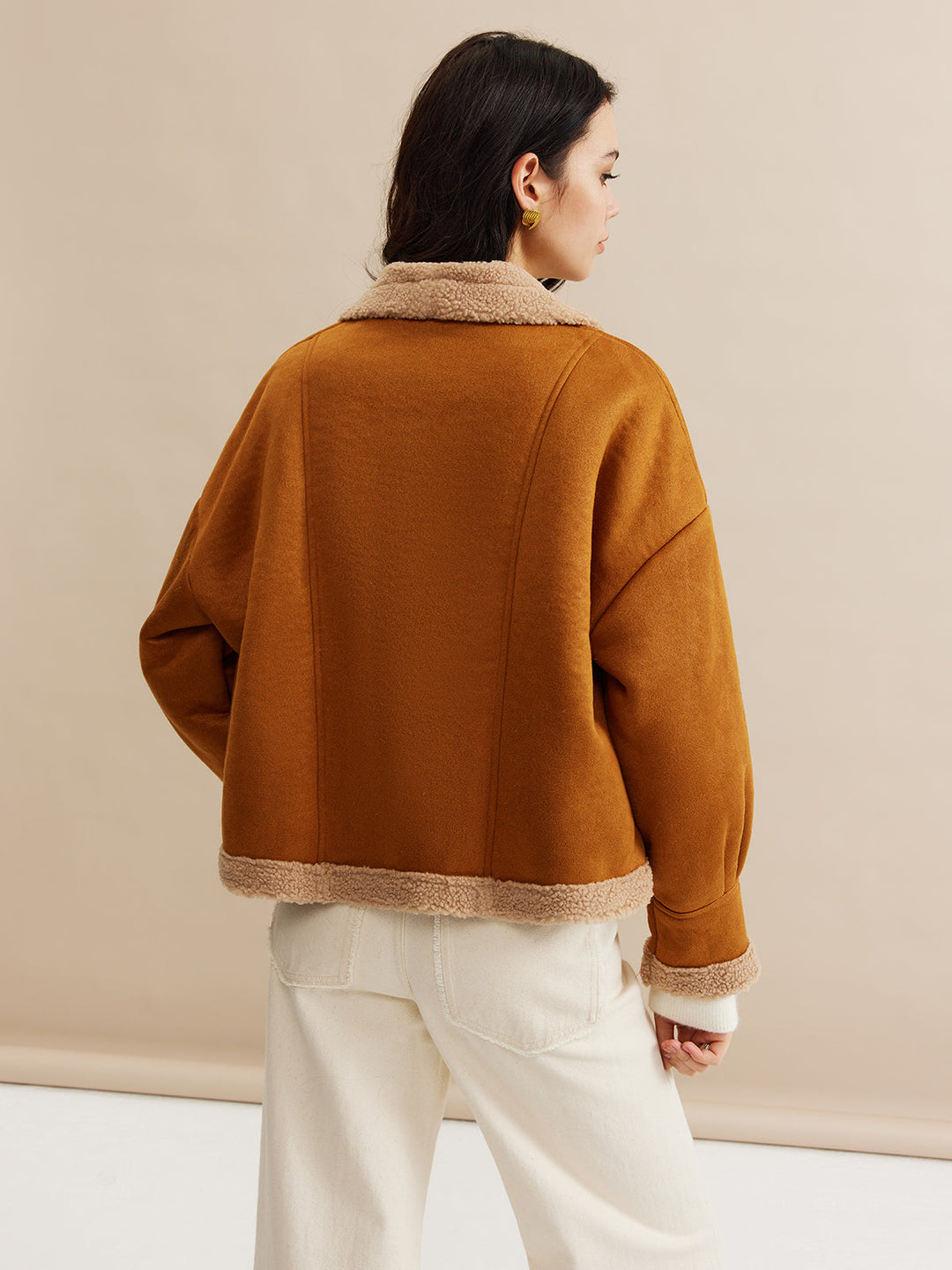 Veste Courte Camel | Contrastée | Moderne et Confortable