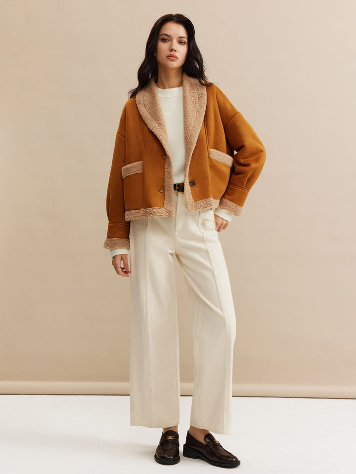 Veste Courte Camel | Contrastée | Moderne et Confortable