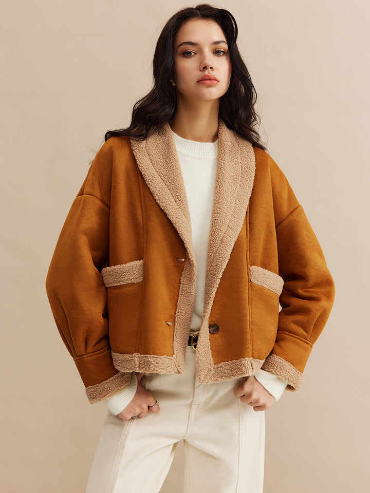 Veste Courte Camel | Contrastée | Moderne et Confortable