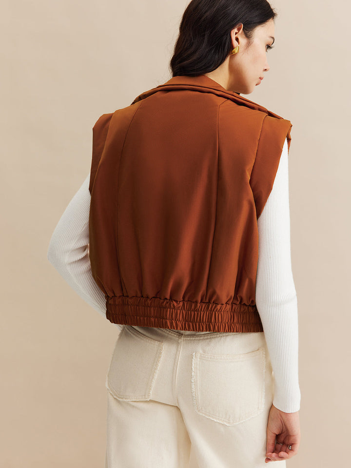 Gilet Sans Manches Marron | Casual Chic | Tissu Confortable
