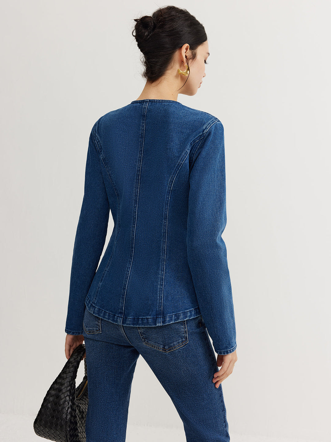 Veste Ajustée Bleue | Boutons Dorés | Élégance Moderne