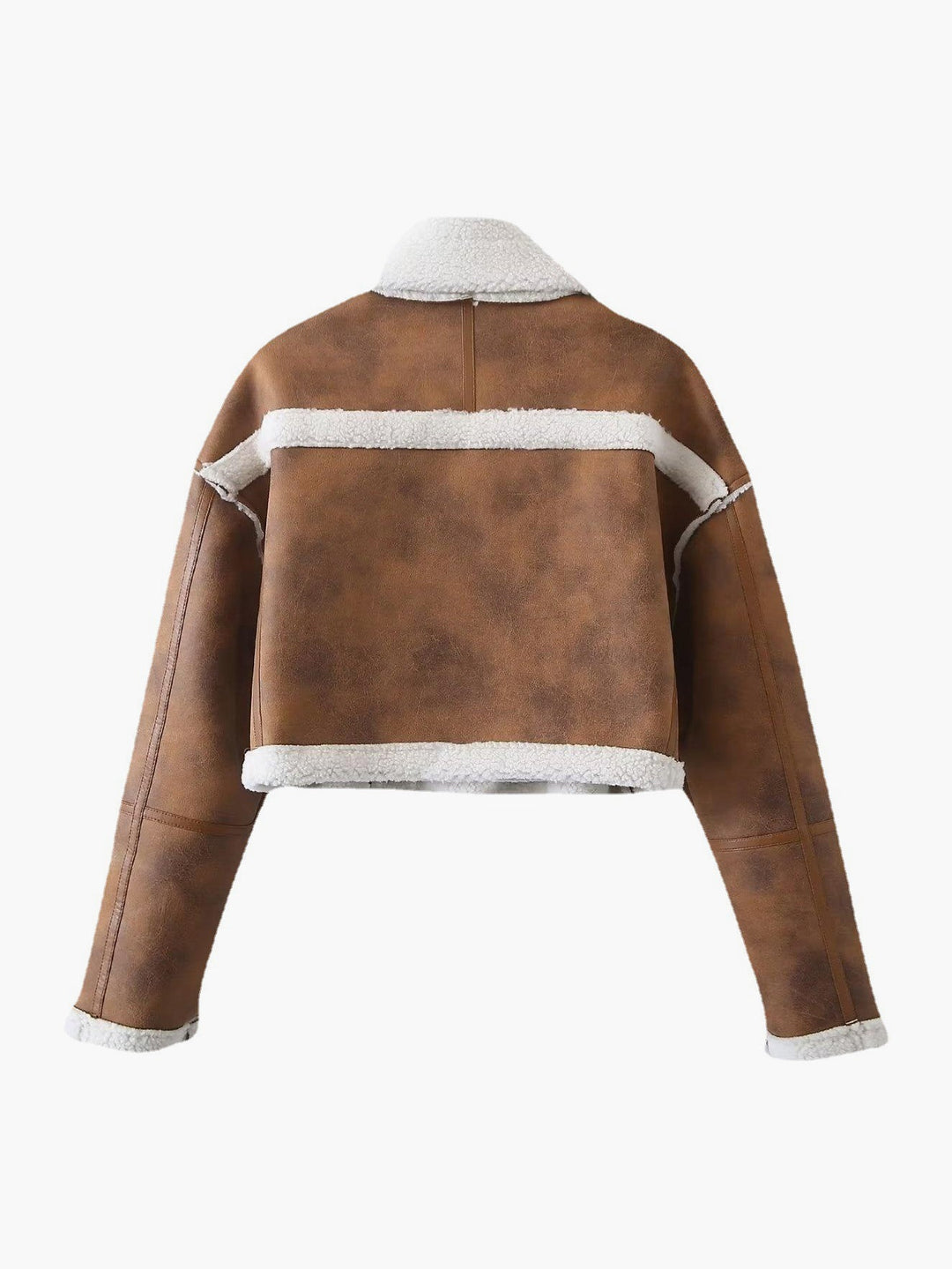 Veste Aviateur Courte Marron Caramel | Fausse Fourrure | Style Moderne