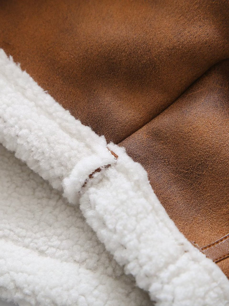 Veste Aviateur Courte Marron Caramel | Fausse Fourrure | Style Moderne