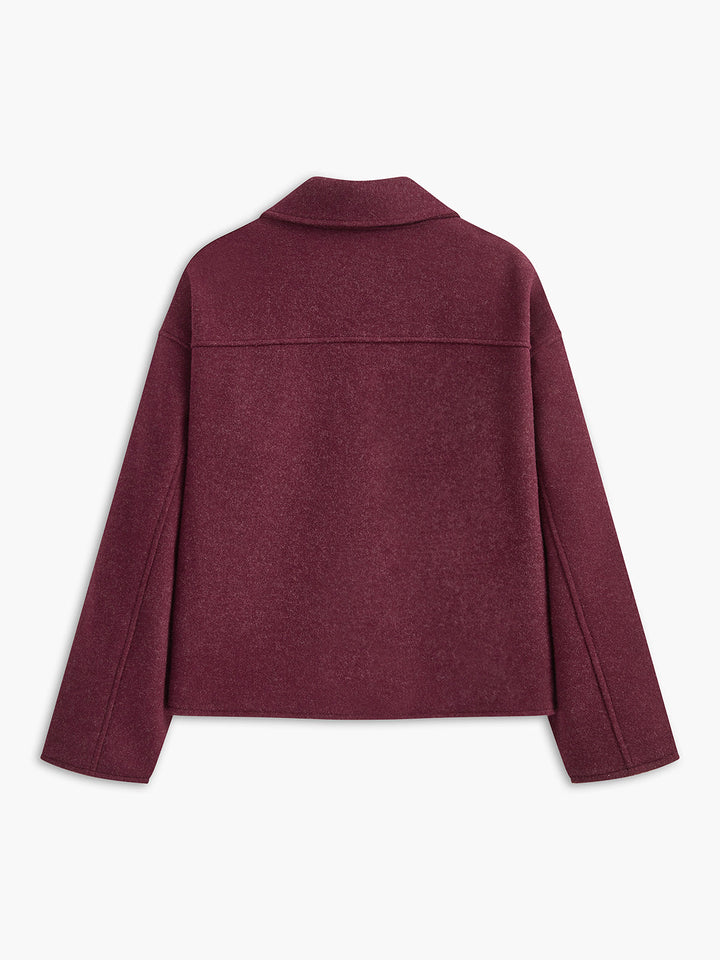 Veste Courte Bordeaux | Fermeture Éclair | Élégance Casual