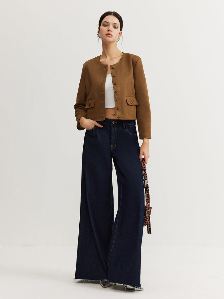 Veste Courte Marron | Minimaliste | Élégante et Légère