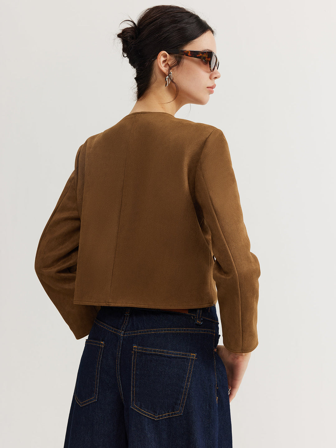 Veste Courte Marron | Minimaliste | Élégante et Légère