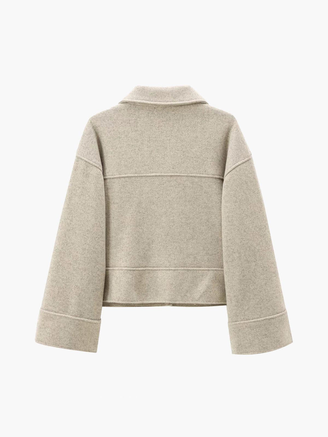 Veste Courte en Laine | Beige Clair | Élégance Minimaliste