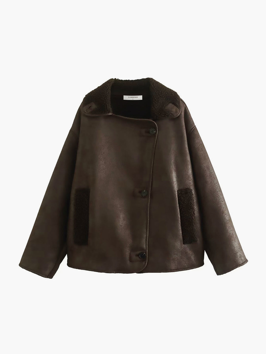 Veste Oversize en Laine | Doublure Sherpa | Confort et Élégance