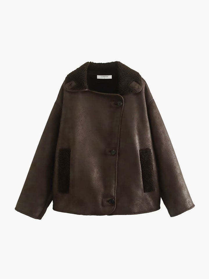 Veste Oversize en Laine | Doublure Sherpa | Confort et Élégance