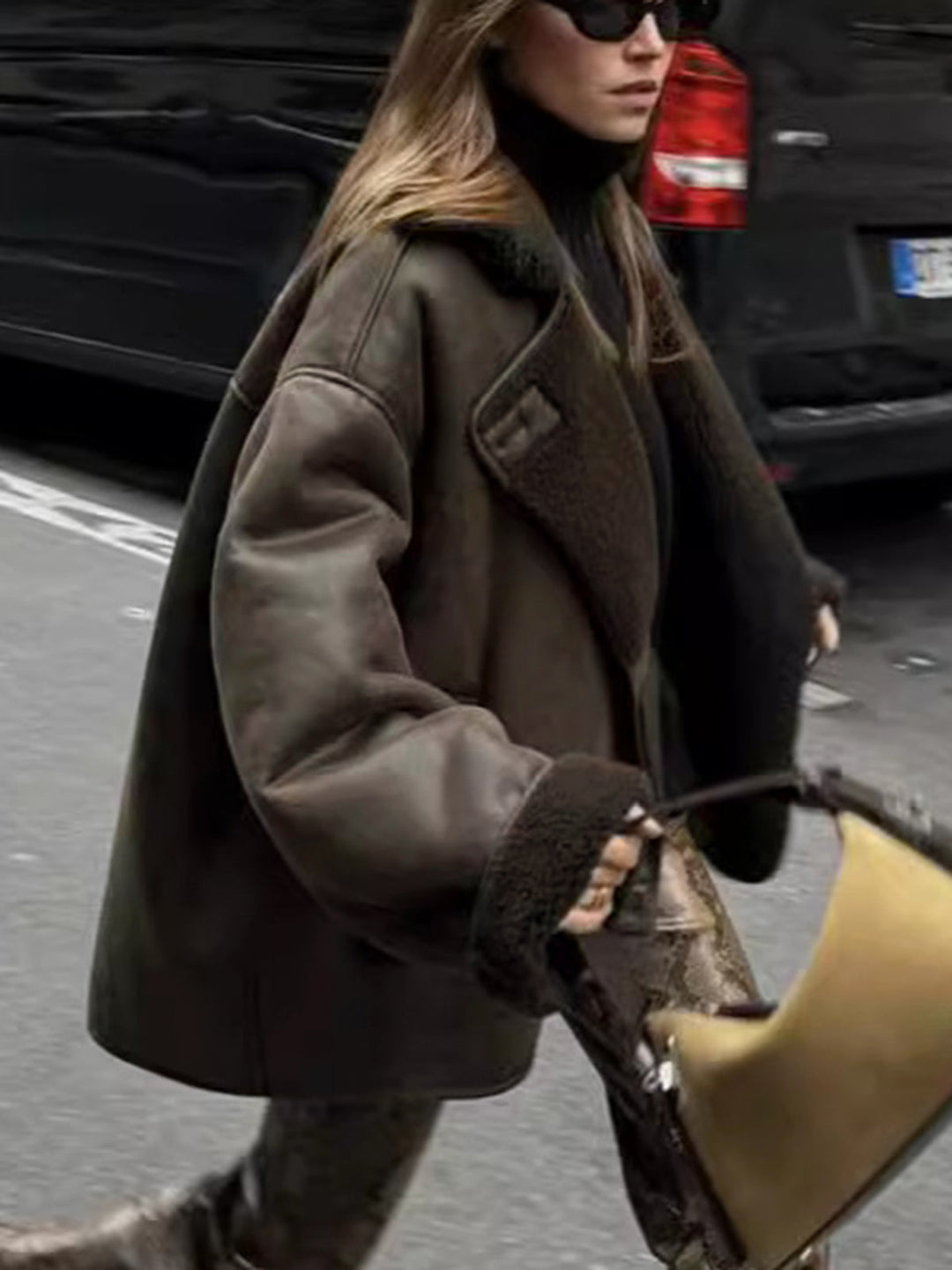 Veste Oversize en Laine | Doublure Sherpa | Confort et Élégance