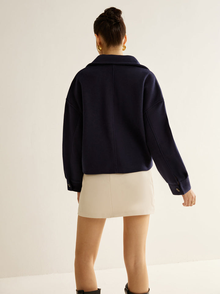 Veste Courte Bleu Marine | Coupe Moderne | Élégance Minimaliste