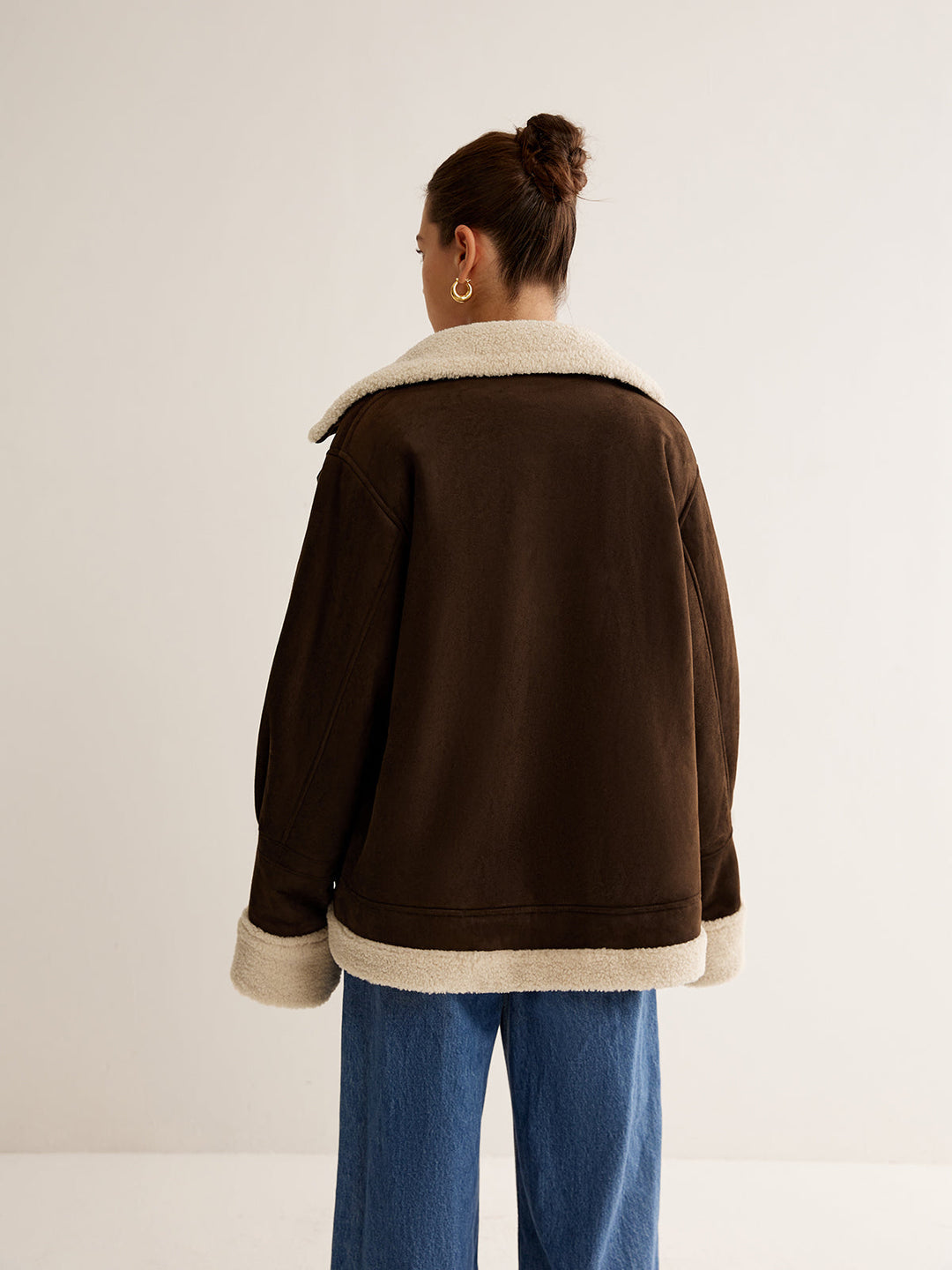 Veste Aviateur Chocolat | Doublure Fausse Fourrure | Style Hivernal