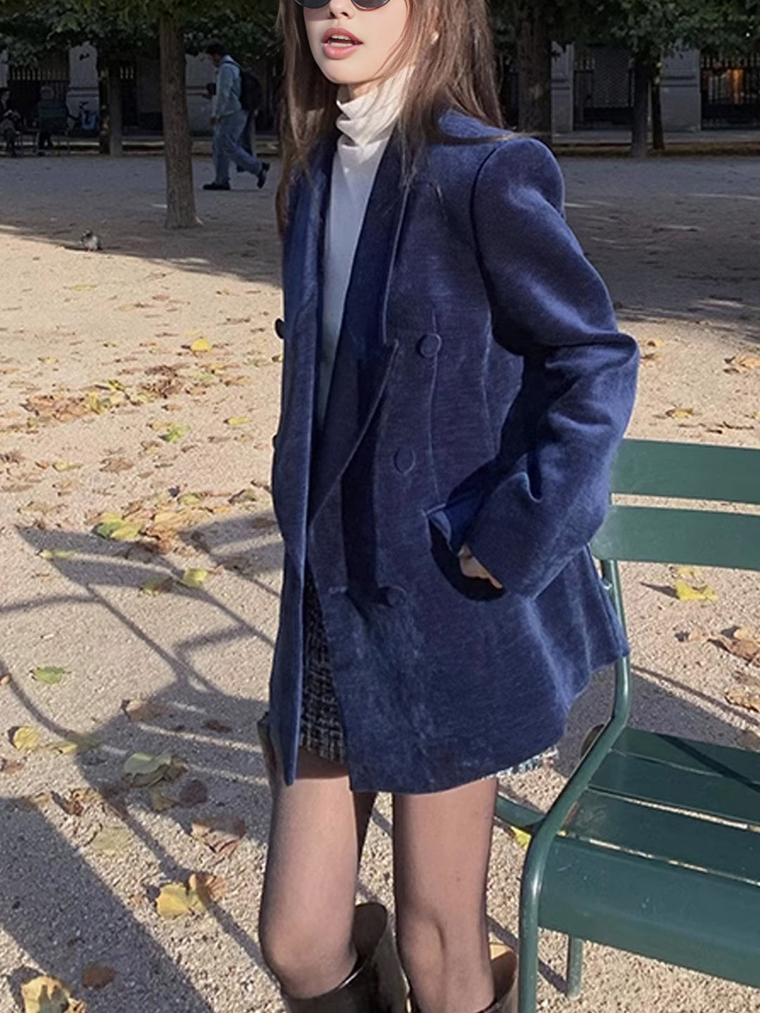Blazer en Velours | Bleu Marine | Élégance Intemporelle