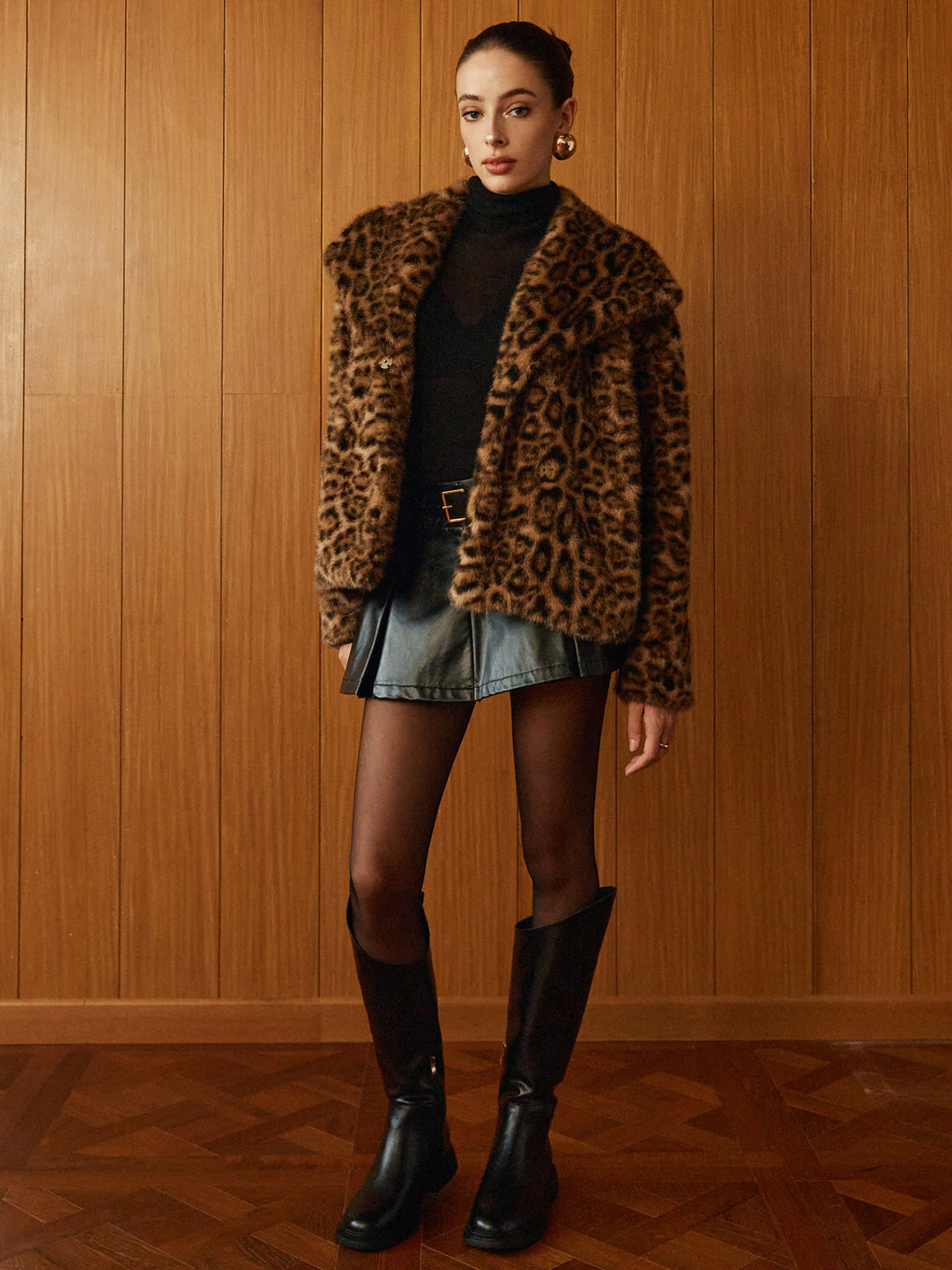 Veste en Fausse Fourrure Léopard | Style Glamour | Coupe Ample
