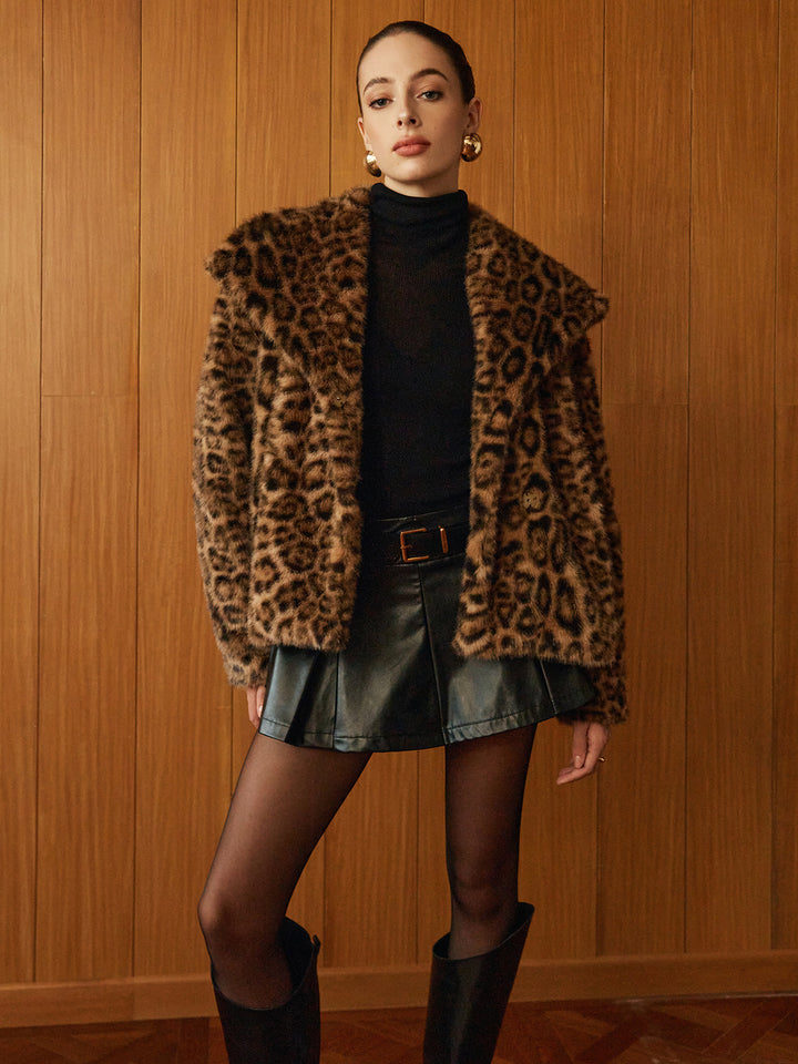 Veste en Fausse Fourrure Léopard | Style Glamour | Coupe Ample