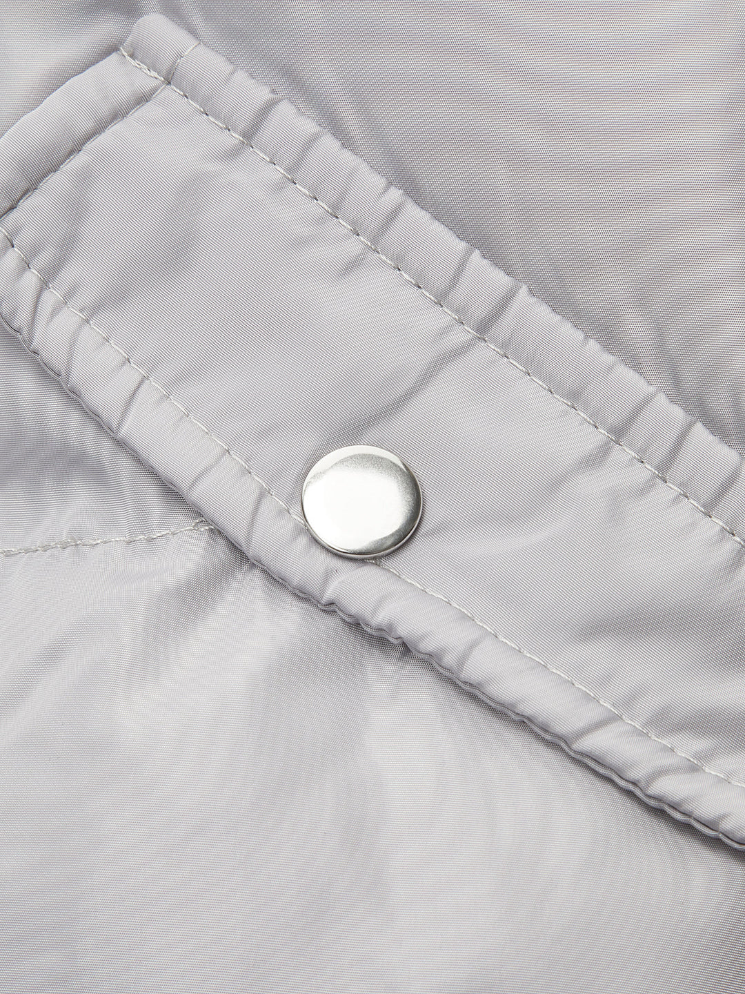 Doudoune Courte Grise | Manches Longues | Style Matelassé