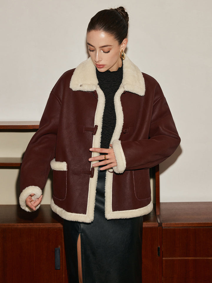 Veste Aviateur Marron en Similicuir | Doublure Fausse Fourrure | Style Hivernal