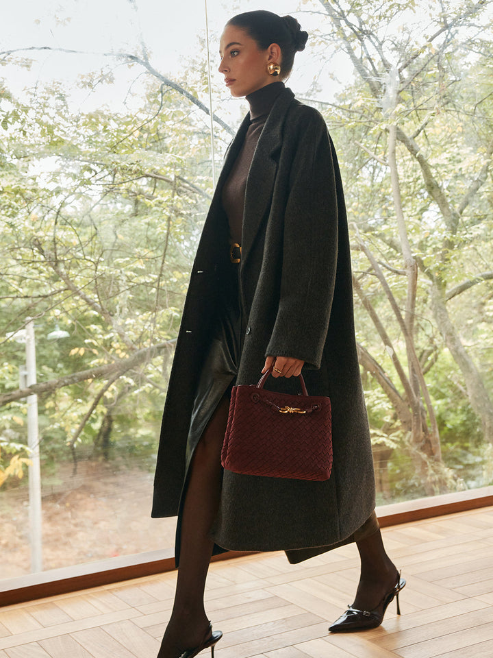 Manteau Long Oversize en Laine | Col Large | Élégance Intemporelle