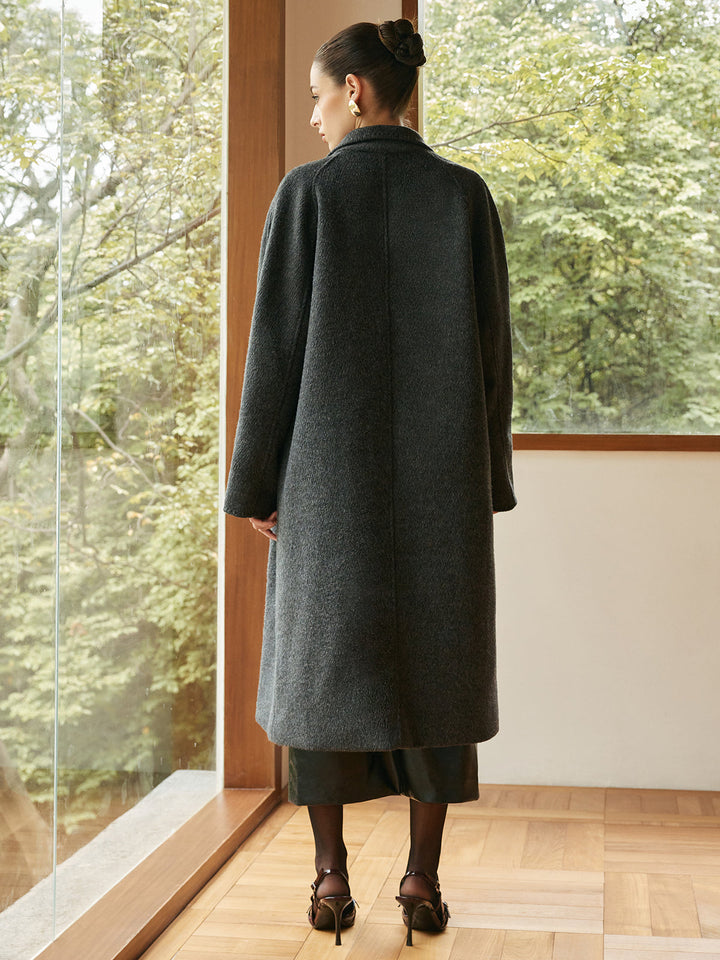 Manteau Long Oversize en Laine | Col Large | Élégance Intemporelle