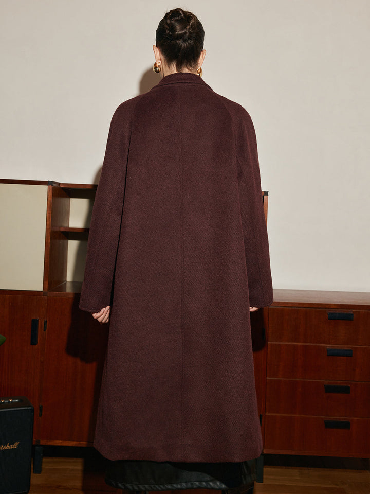 Manteau Long Oversize en Laine | Col Large | Élégance Intemporelle