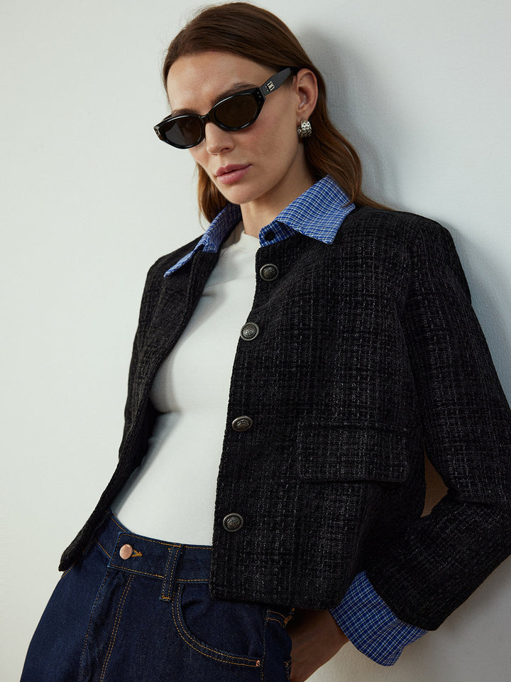 Veste Courte en Tweed | Coupe Ajustée | Élégance Classique