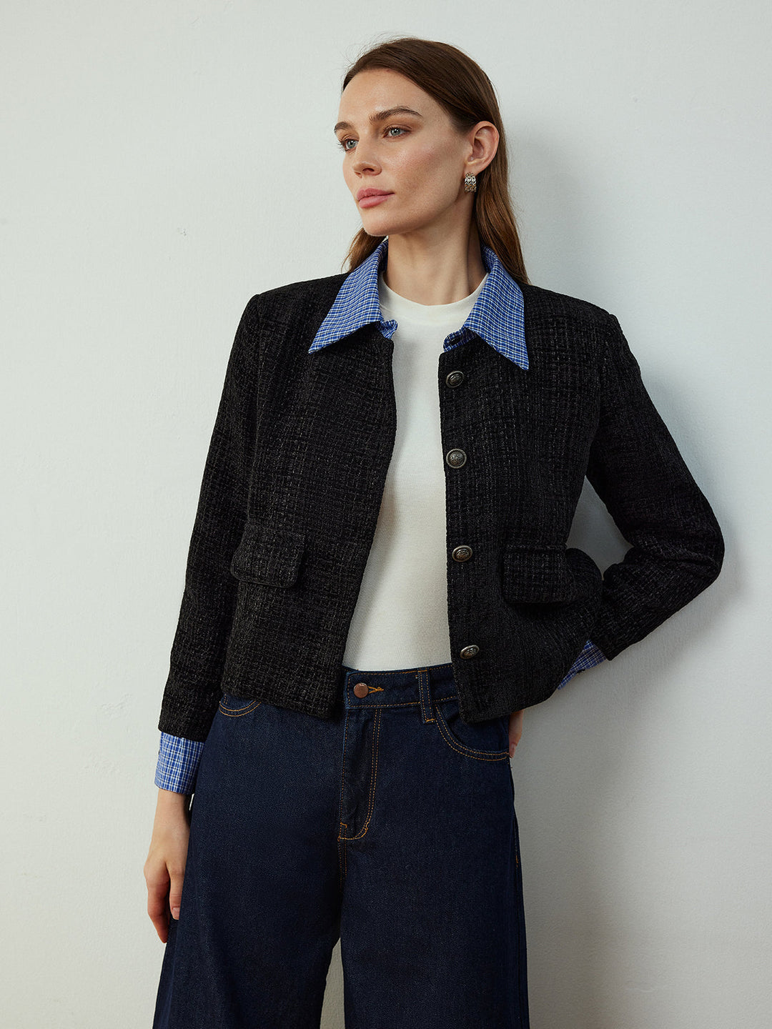 Veste Courte en Tweed | Coupe Ajustée | Élégance Classique