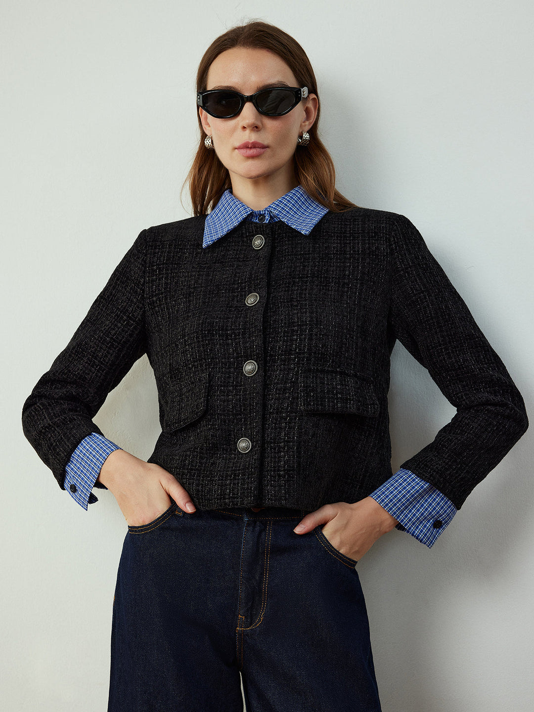 Veste Courte en Tweed | Coupe Ajustée | Élégance Classique