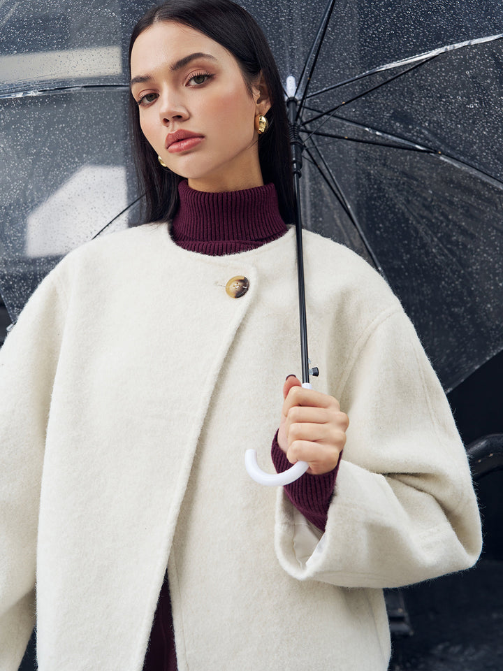 Manteau Court Texturé | Style Minimaliste | Élégance Décontractée
