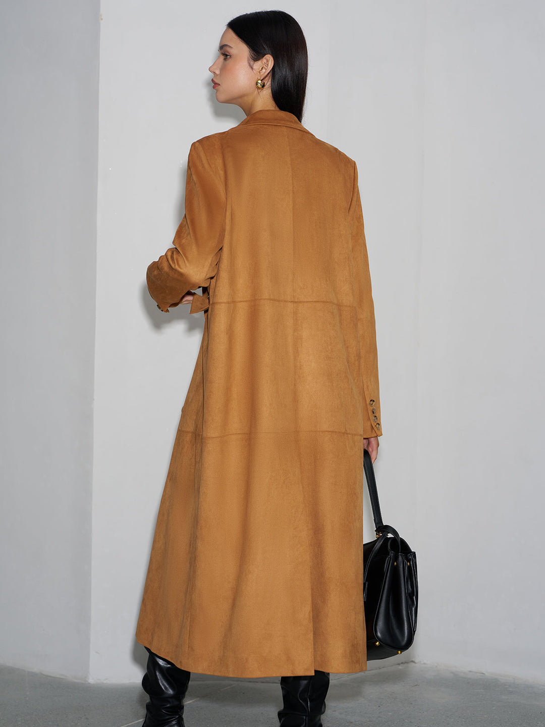 Manteau Long à Double Boutonnage | Élégance Classique | Tissu en Laine