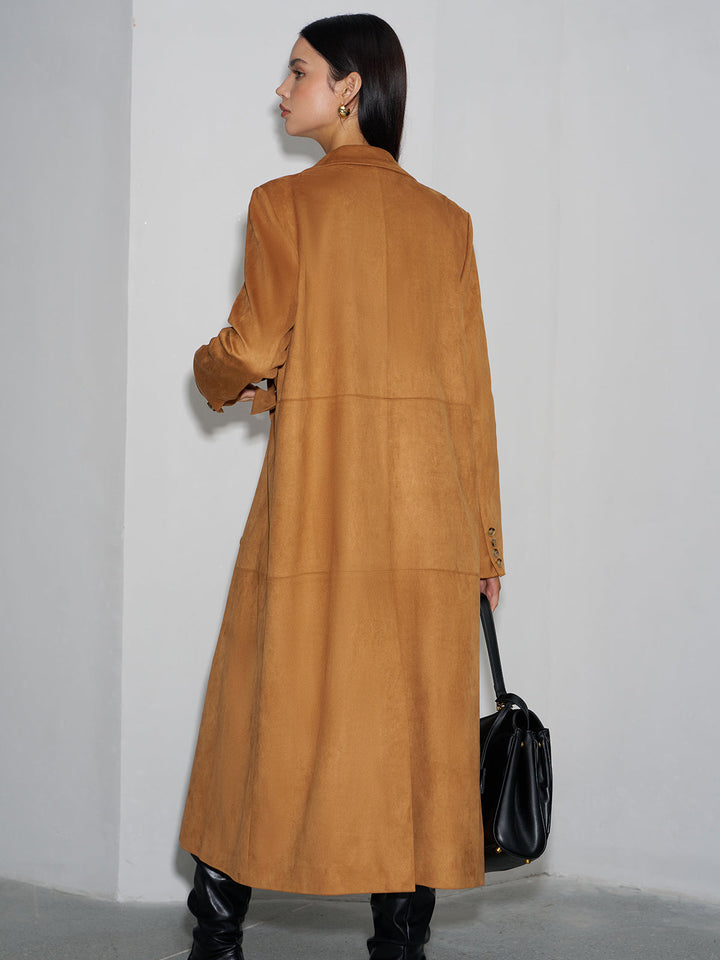 Manteau Long à Double Boutonnage | Élégance Classique | Tissu en Laine