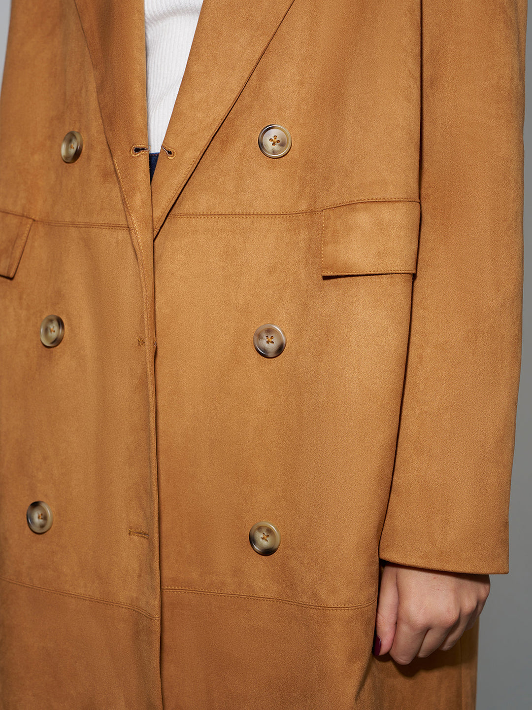 Manteau Long à Double Boutonnage | Élégance Classique | Tissu en Laine